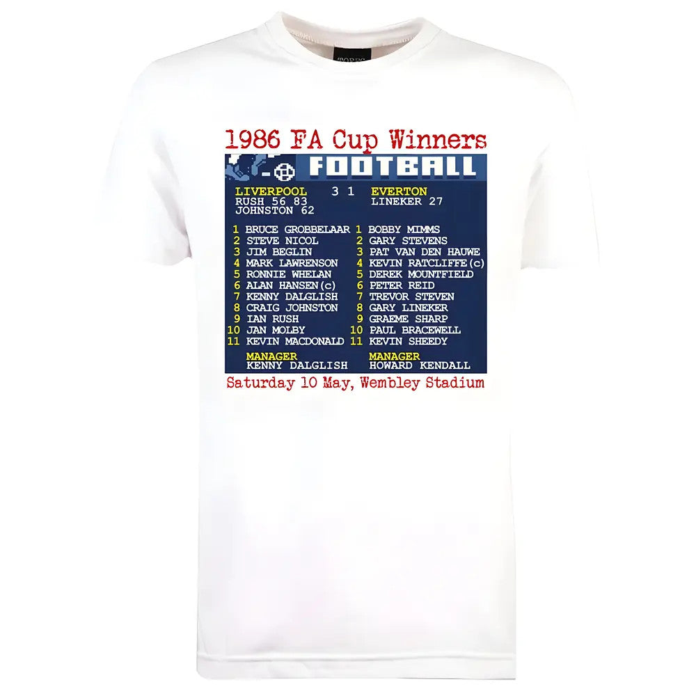 1986 FA Cup Final (Liverpool) Retrotext T-Shirt - White_0