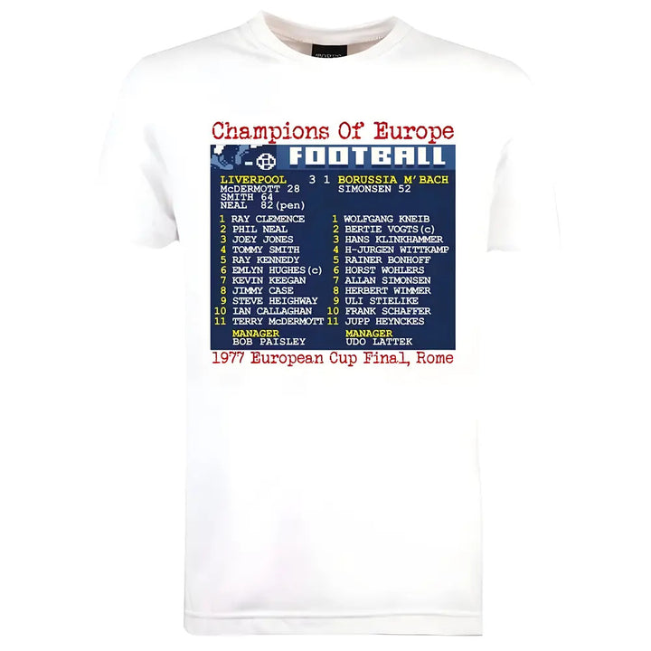 1977 European Cup Final (Liverpool) Retrotext t-shirt - White_0
