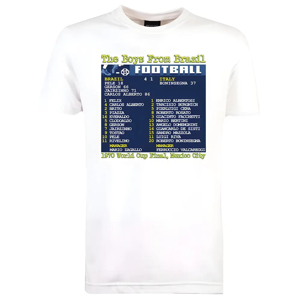 1970 World Cup Final (Brazil) Retrotext T-Shirt - White_0