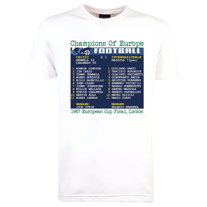 1967 European Cup Final (Celtic) Retrotext T-Shirt - White_0