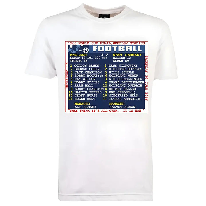 1966 World Cup Final (England) Retrotext T-Shirt - White_0