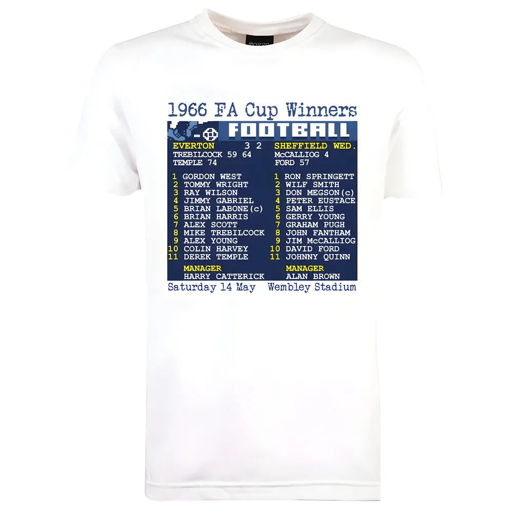 1966 FA Cup Final (Everton) Retrotext T-Shirt - White_0