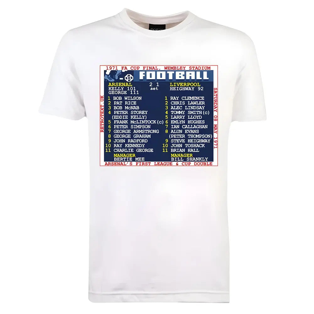 1971 FA Cup Final (Arsenal) Retrotext T-shirt - White_0