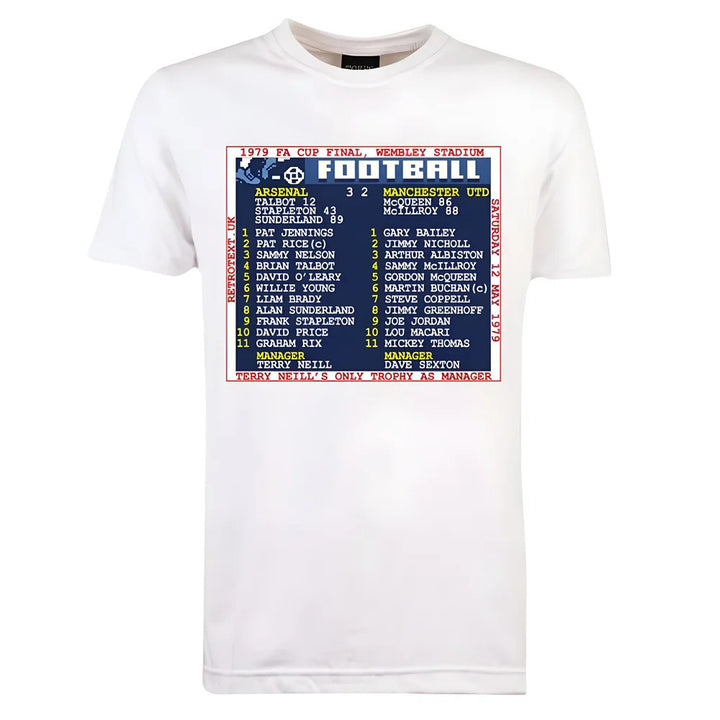 1979 FA Cup Final (Arsenal) Retrotext T-shirt - White_0