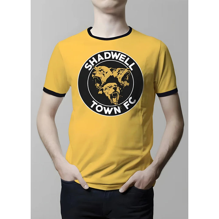Shadwell Town T-shirt - Amber/Black Ringer_0