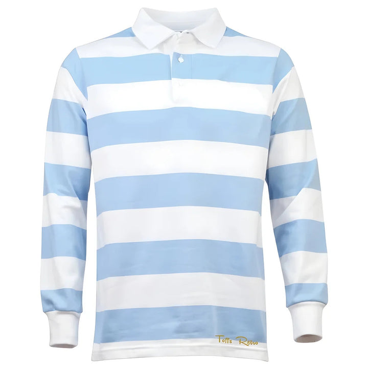 TOFFS Classic Retro Sky/white Stripe Long Sleeve Shirt_0