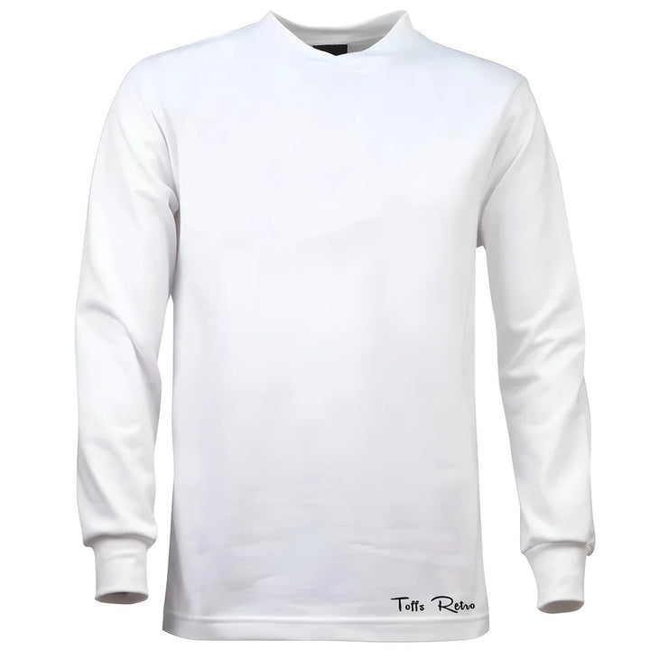TOFFS Retro White Long Sleeve Shirt With Crossover Neck_0