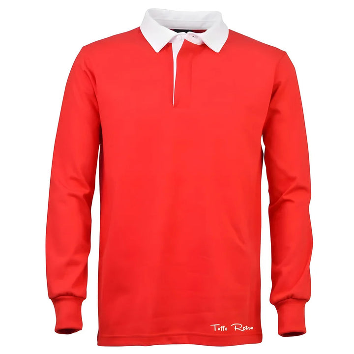 TOFFS Classic Retro Red Long Sleeve Rugby Style Shirt_0