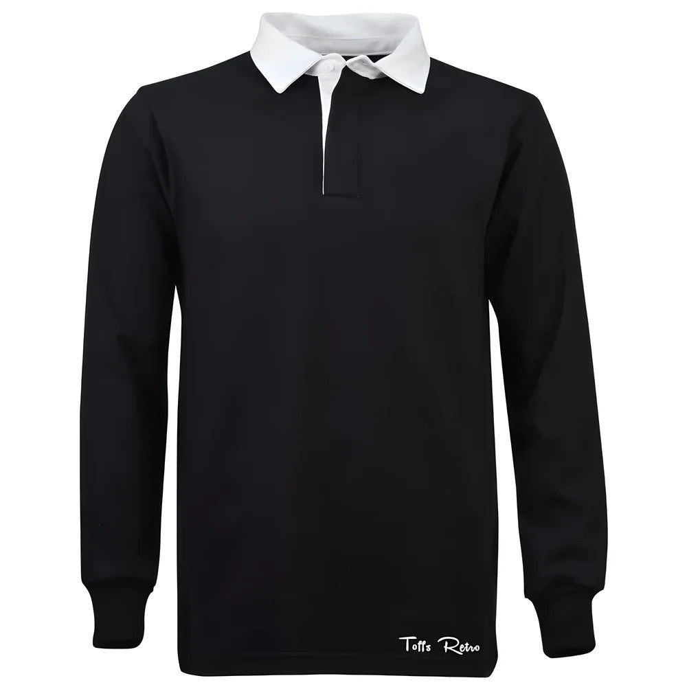 TOFFS Classic Retro Black Long Sleeve Rugby Style Shirt_0