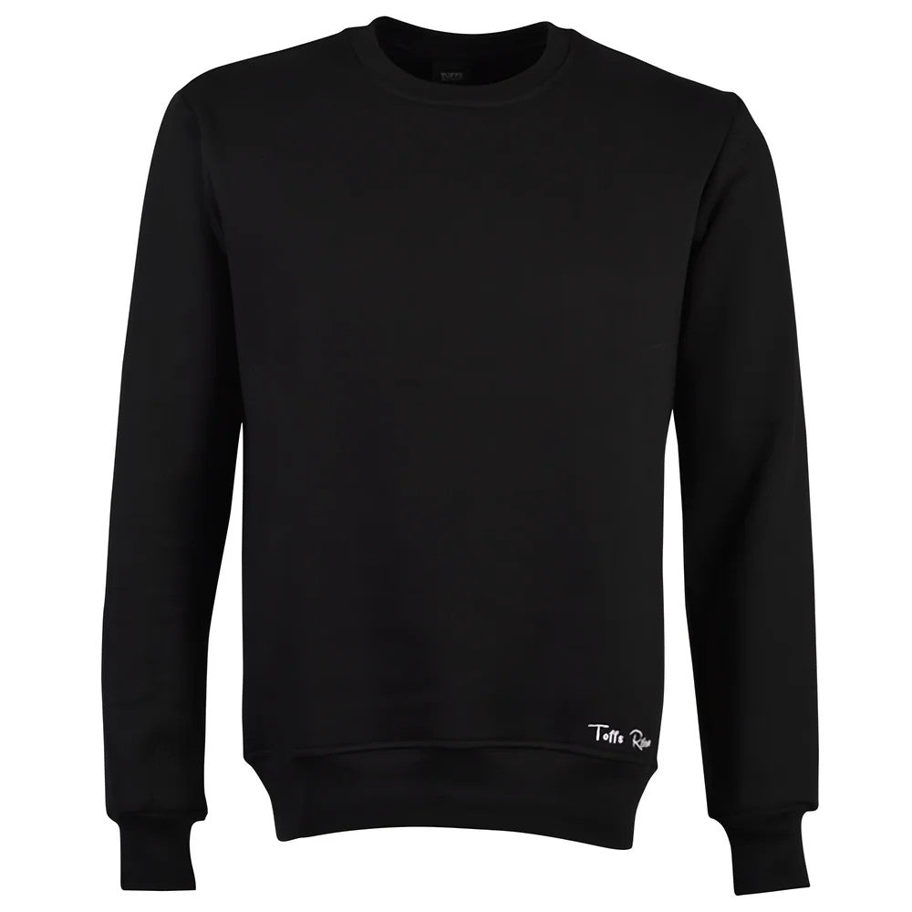 Toffs Retro Black Sweatshirt - White Sleeve Panels._0