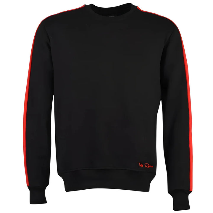 Toffs Retro Black Sweatshirt Red Sleeve Panels_0
