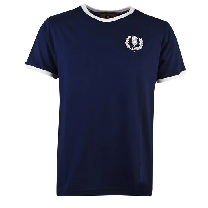 Scotland Rugby T-Shirt - Navy/White Ringer_0