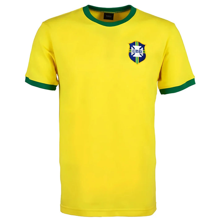 Brazil 1970's World Cup Retro T-Shirt - Yellow/Green_0
