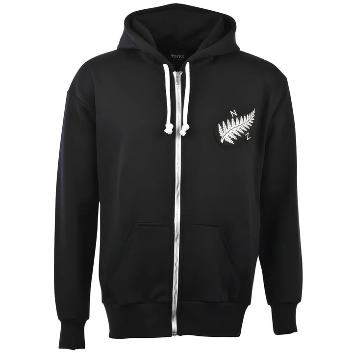 New Zealand 1924 Vintage Rugby Zipped Hoodie - Black_0
