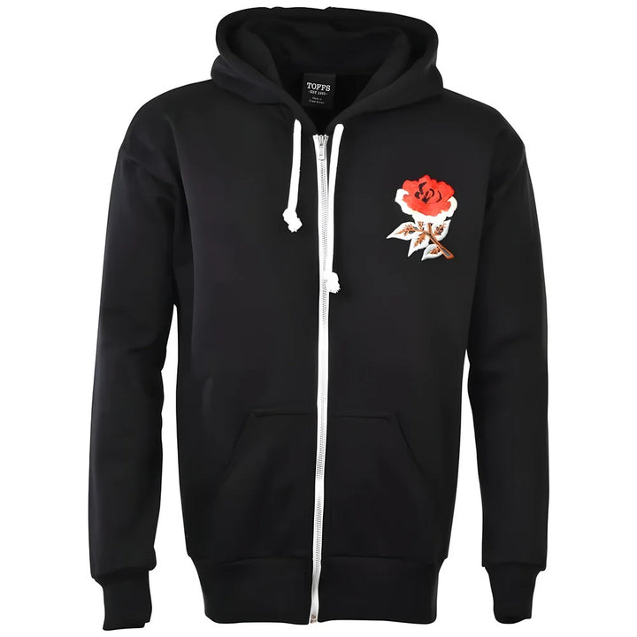 England 1910 Vintage Rugby Zipped Hoodie - Black_0