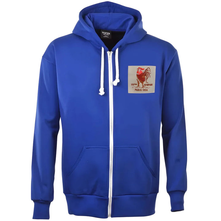 France Rooster 1924 Vintage Zipped Hoodie - Royal_0