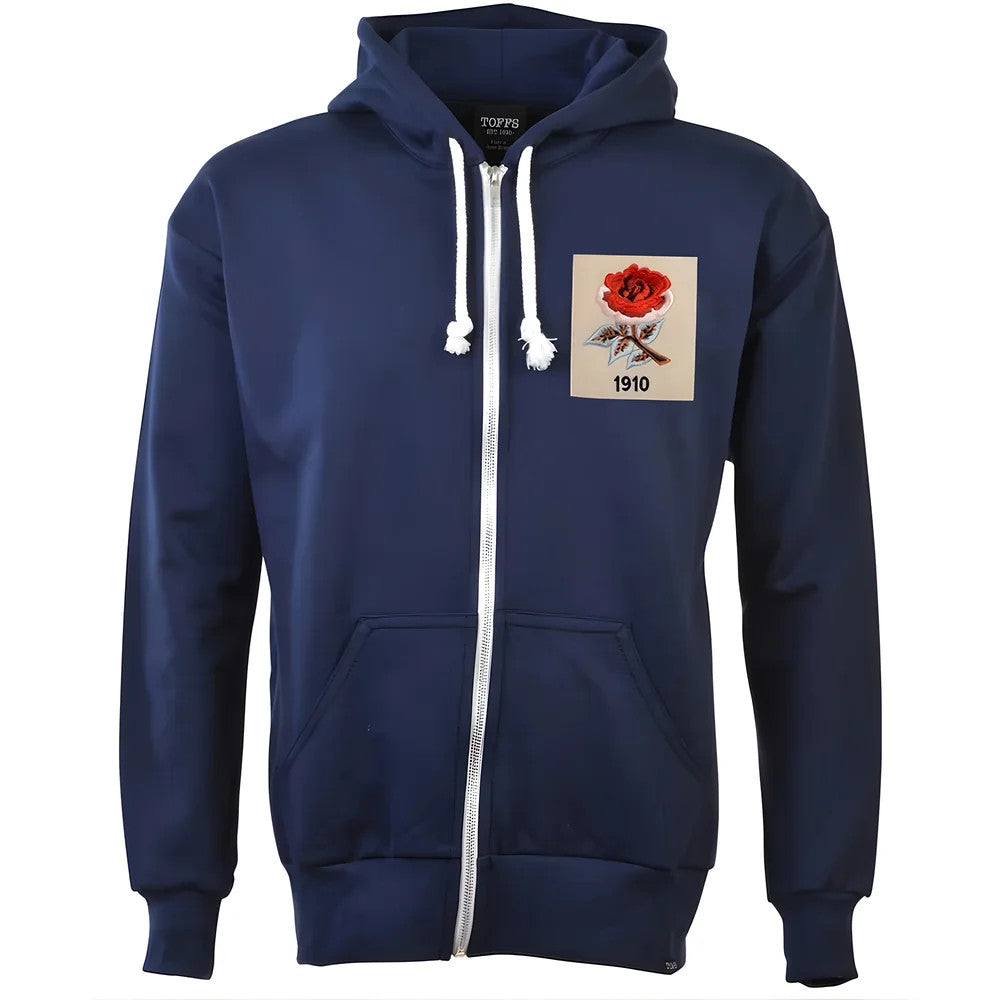 England Rose 1910 Vintage Zipped Hoodie - Navy_0