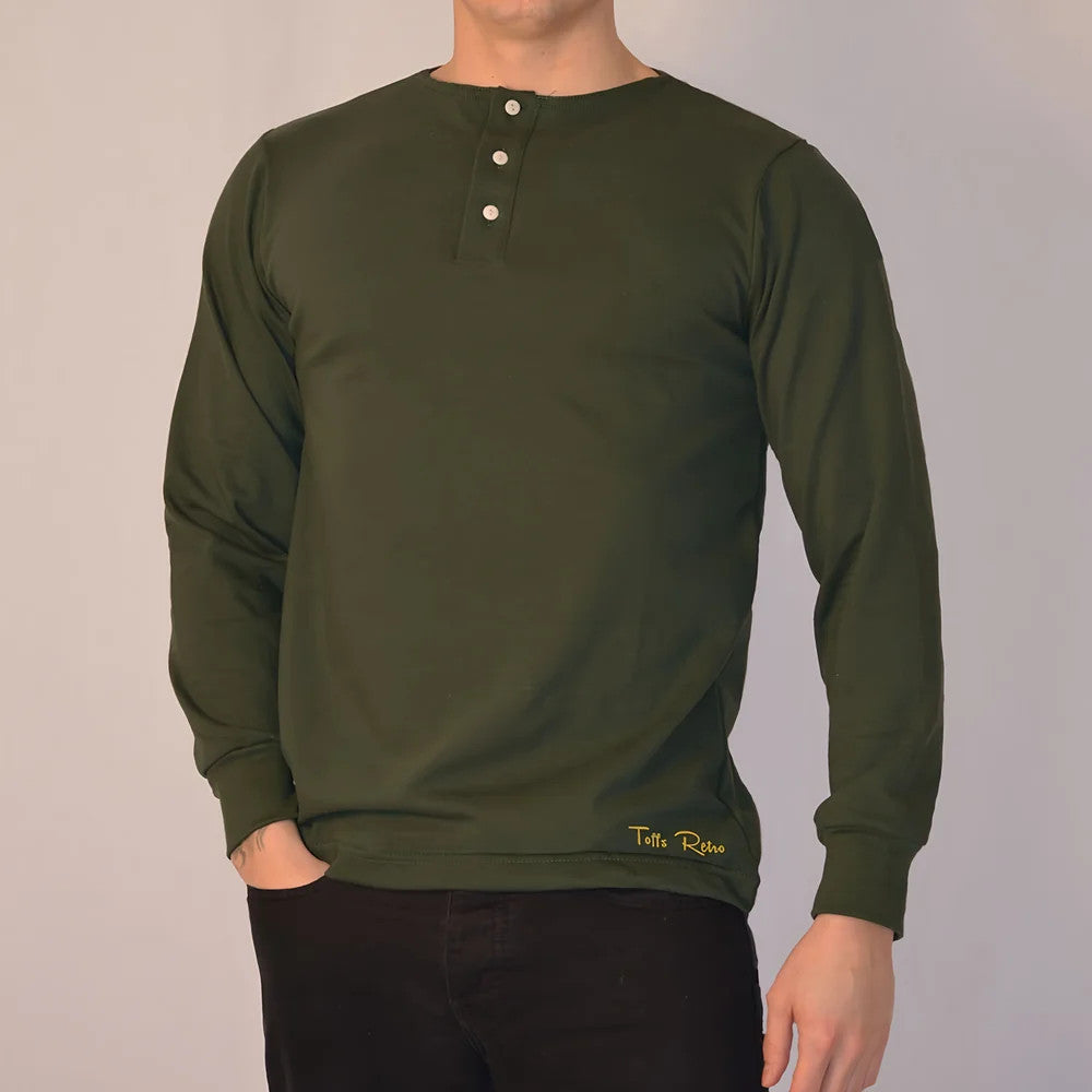 TOFFS Classic Retro Bottle Green Long Sleeve Shirt_1