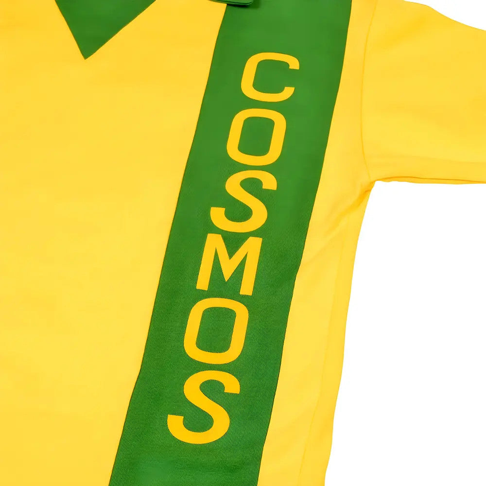New York Cosmos Retro Yellow Short Sleeved Football Shirt_1