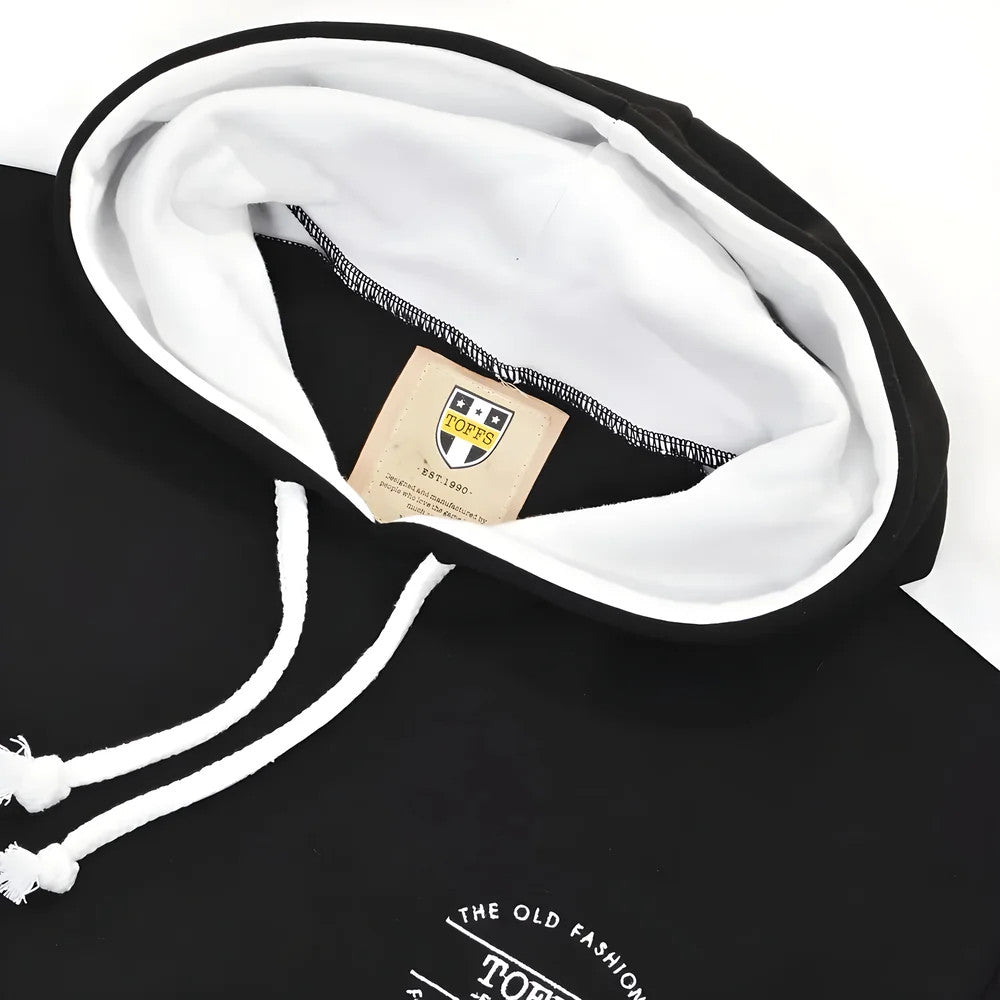 The Old Fashioned Football Shirt Co. Hoodie - Black/White_2