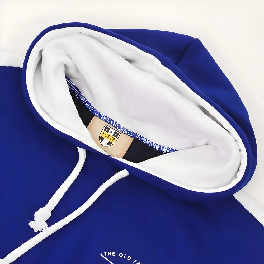 The Old Fashioned Football Shirt Co. Hoodie - Royal/White_2