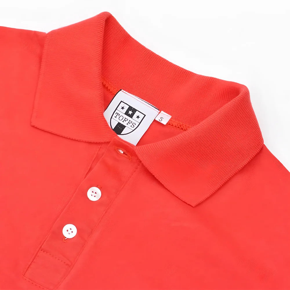 Toffs Retro Polo Shirt - Red with White Cuffs_1