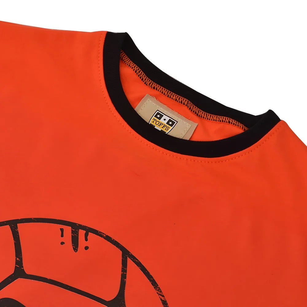 TOFFS Football T-Shirt - Orange/Black Ringer_1