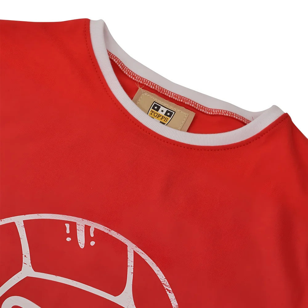 TOFFS Football T-Shirt - Red/White Ringer_1