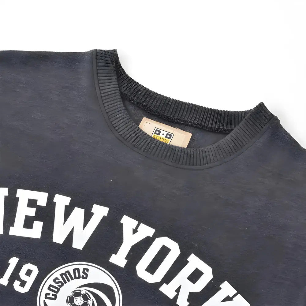 NASL: New York Cosmos White Print Sweatshirt - Charcoal_2