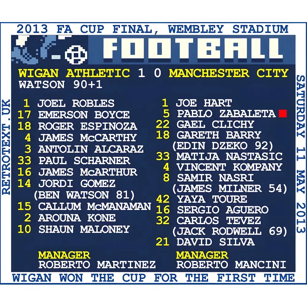 2013 FA Cup Final (Wigan Athletic) Retrotext T-shirt - White_1