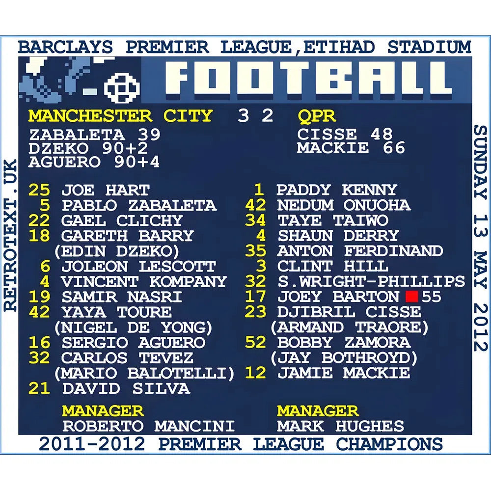 2012 Man City v QPR (Manchester City) Retrotext t-shirt_1
