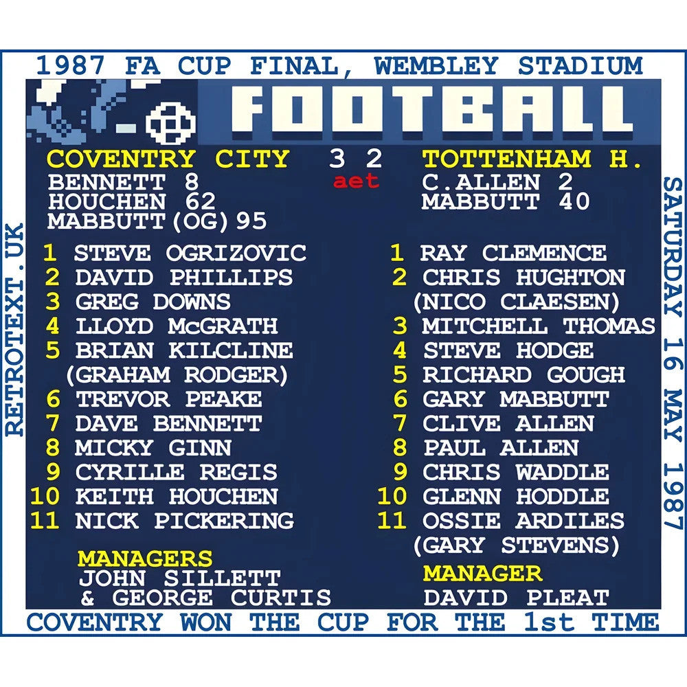 1987 FA Cup Final (Coventry City) Retrotext T-Shirt - White_1