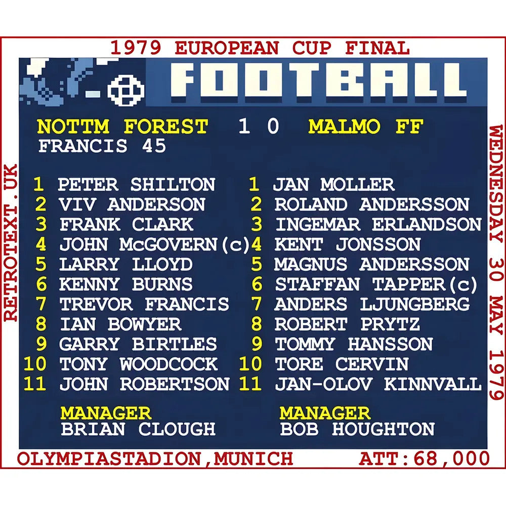 1979 European Cup Final (Nottingham Forest) Retrotext t-shirt_1