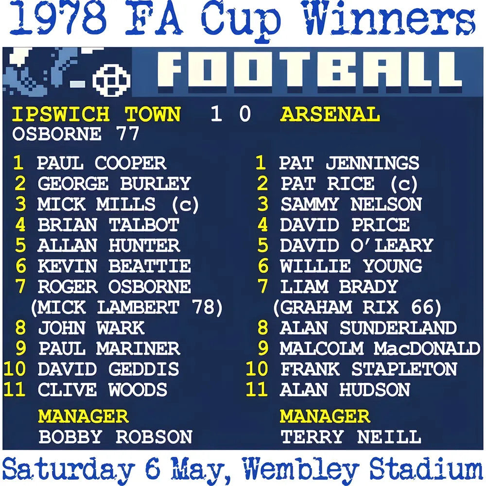 1978 FA Cup Final (Ipswich) Retrotext t-shirt - White_1