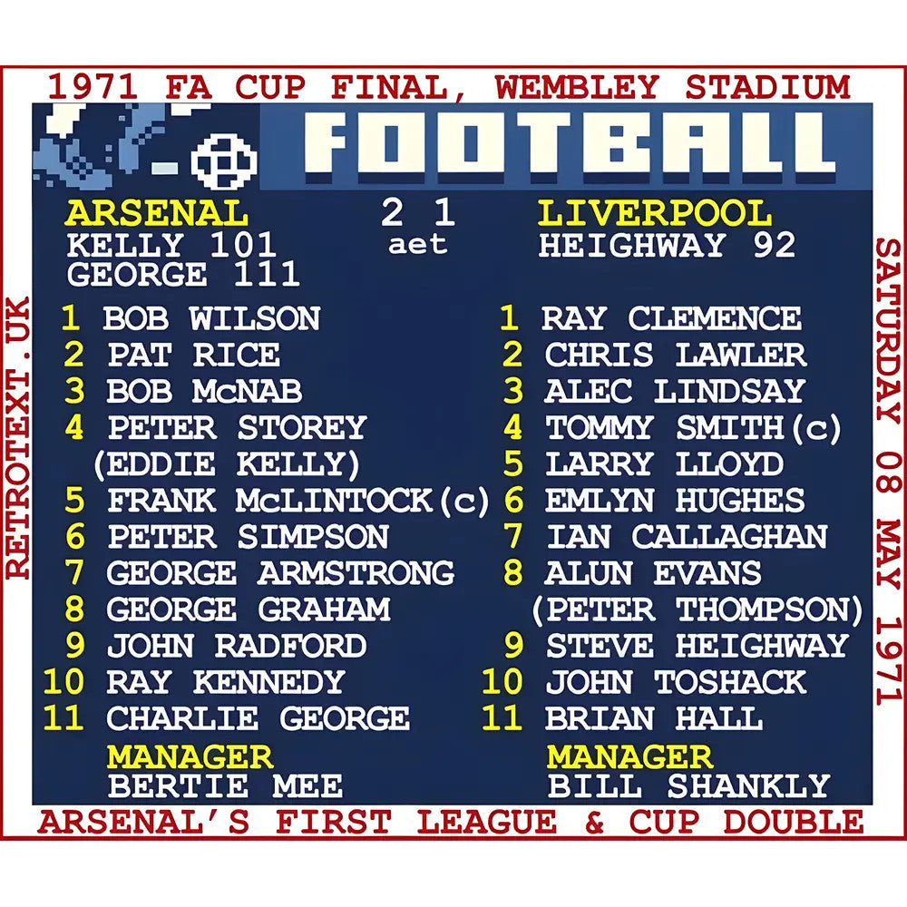 1971 FA Cup Final (Arsenal) Retrotext T-shirt - White_1