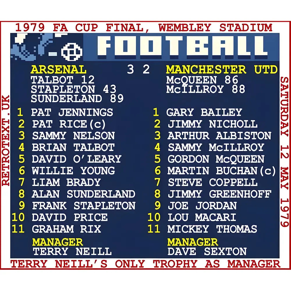 1979 FA Cup Final (Arsenal) Retrotext T-shirt - White_1