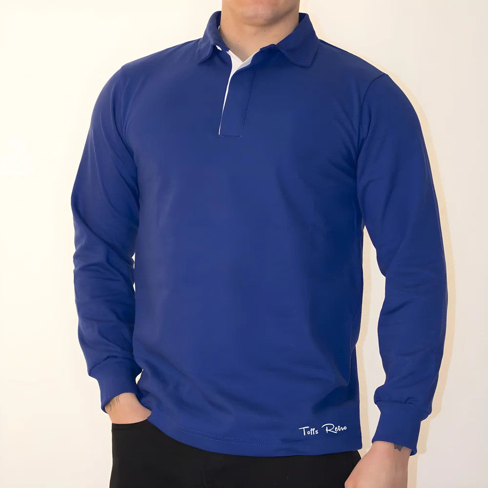 TOFFS Classic Retro Royal Blue Rugby Style Long Sleeve Shirt_1