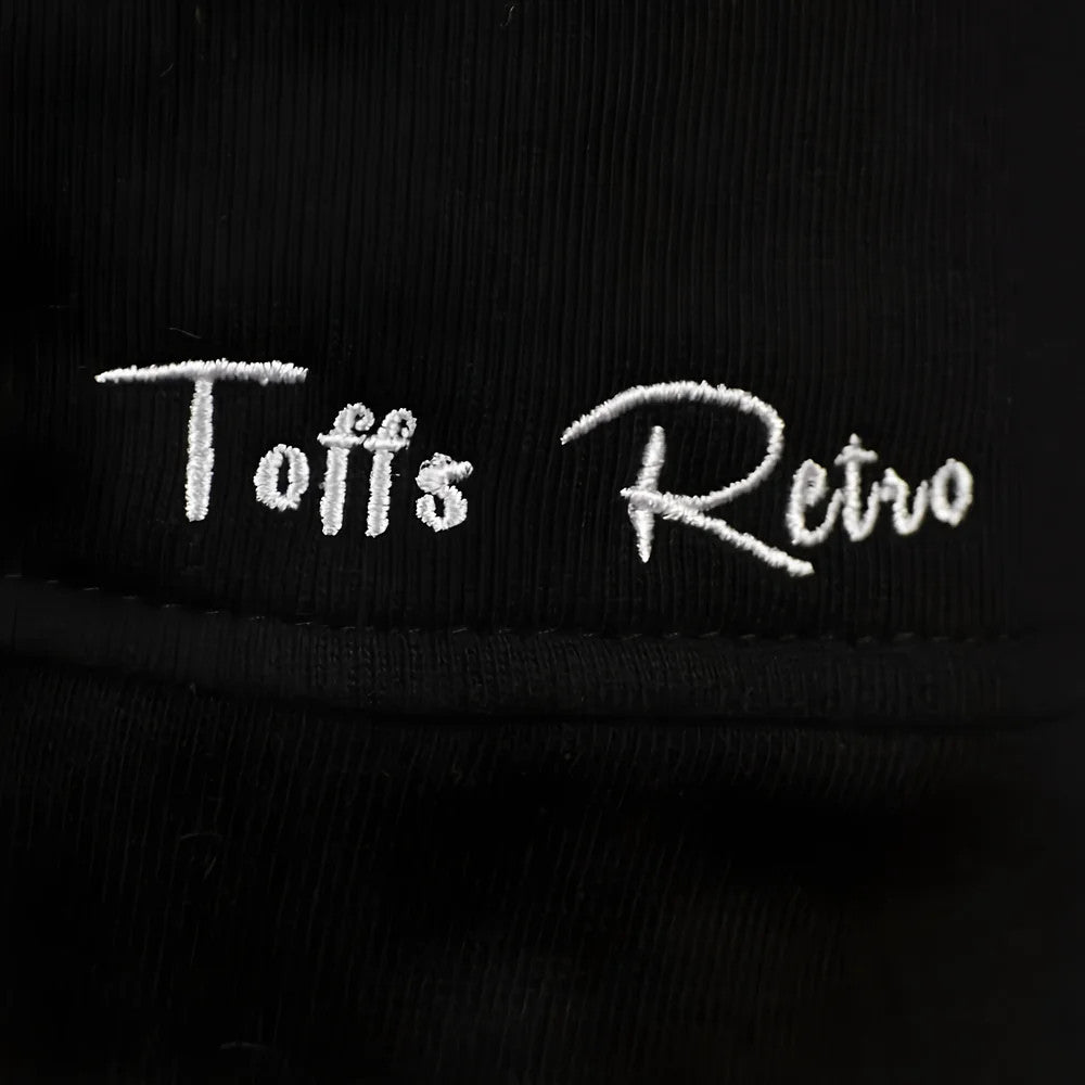 Toffs Retro Black Sweatshirt - White Sleeve Panels._1