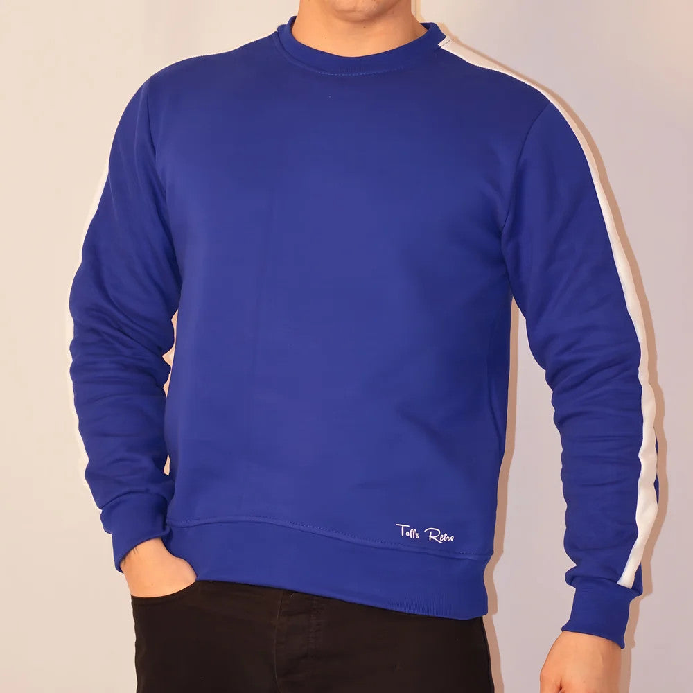 Toffs Retro Royal Sweatshirt - White Sleeve Panels_1