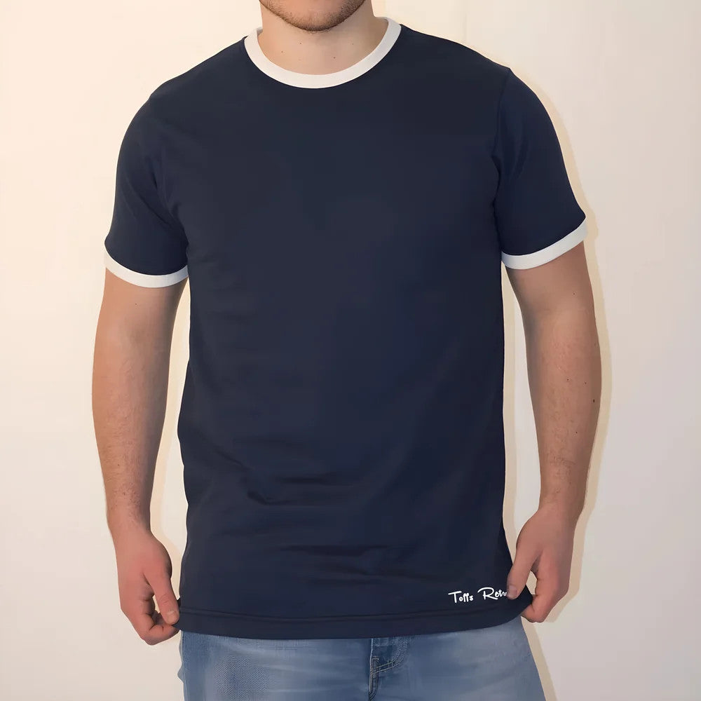 Toffs Retro Navy/White Tee Shirt_1
