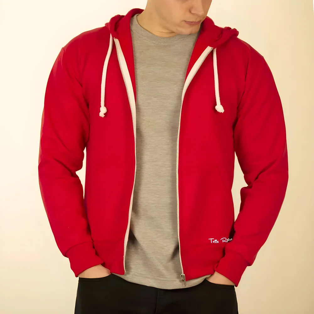 Toffs Retro Red Zipped Hoodie_1